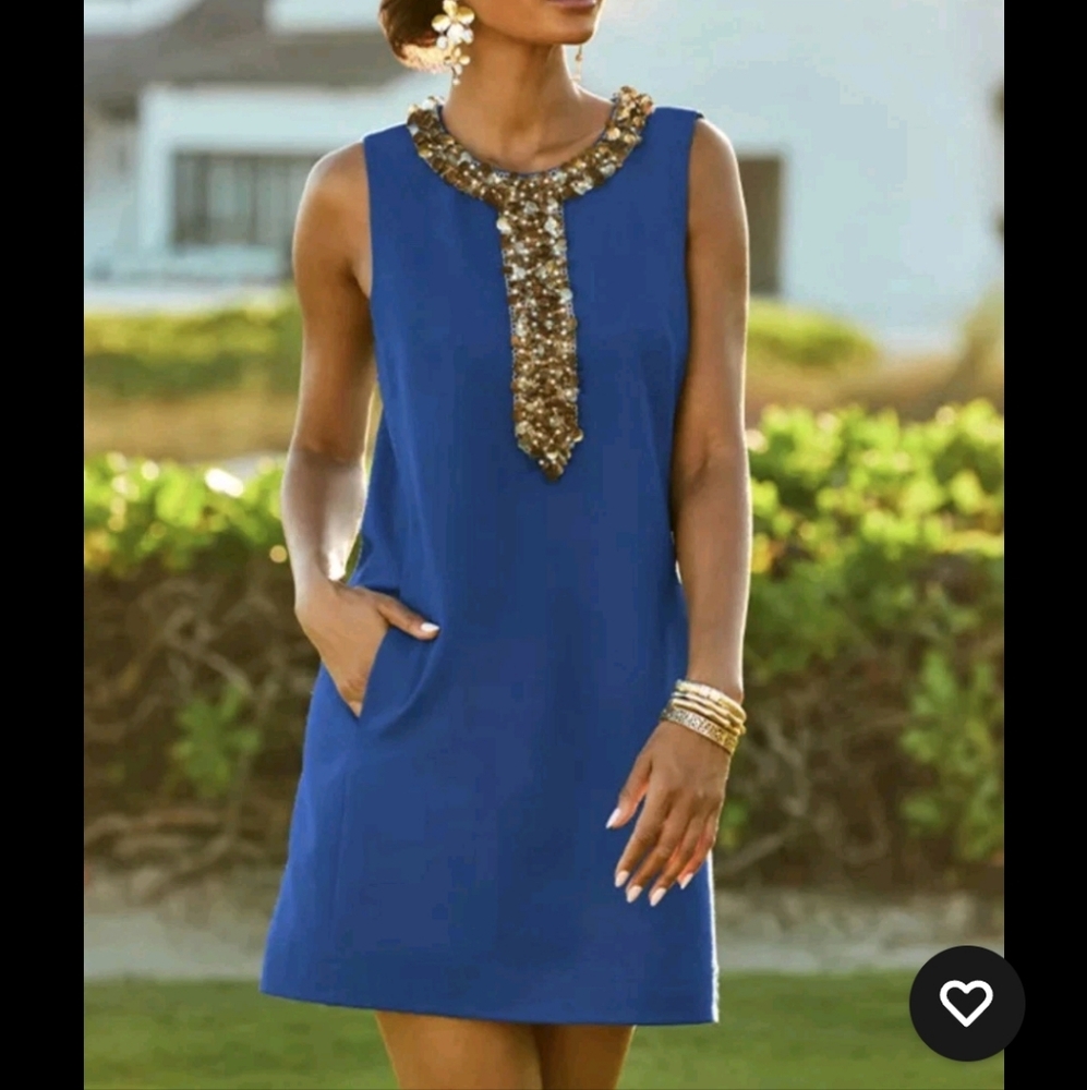 NWT Lilly Pulitzer EDITA Embellished Shift Dress Sizes 2 Barton Blue $298